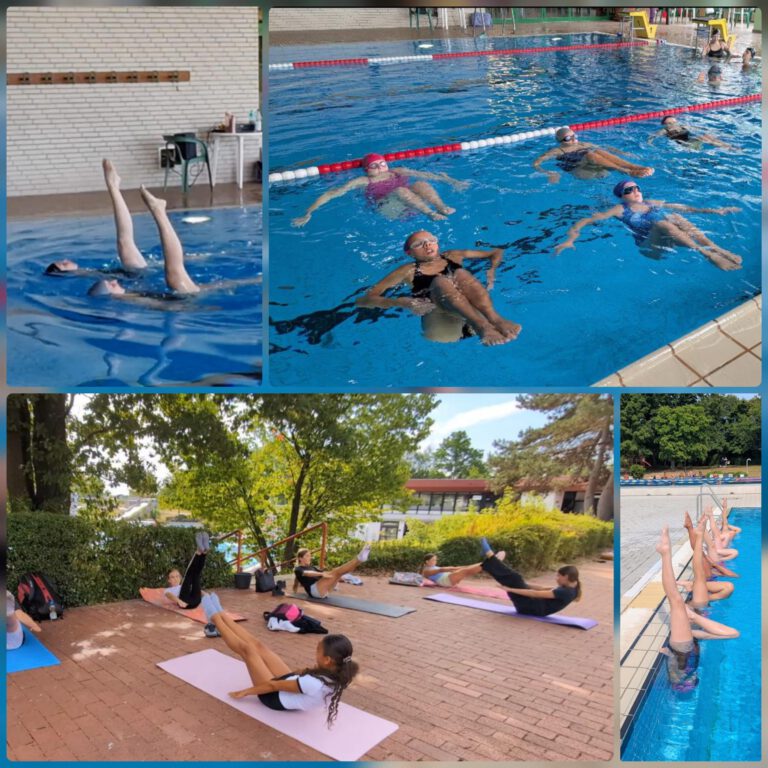 Collage der Synchronschwimmen / Artistic swimming Abteilung des ESC Höchstadt